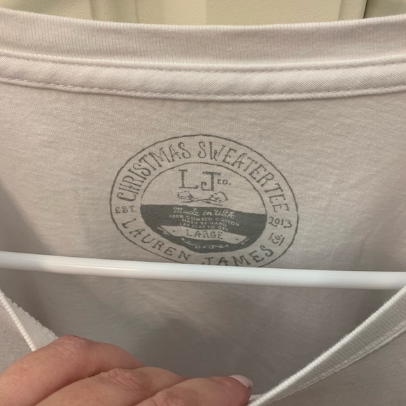 LAUREN JAMES Christmas Sweater Women’s T-Shirt Size L - Picture 3 of 6